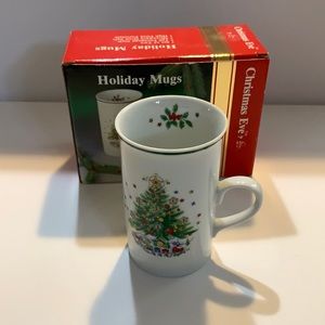 1984 Salem Christmas Eve Porcelain China Buffet Set of 2 Mugs
